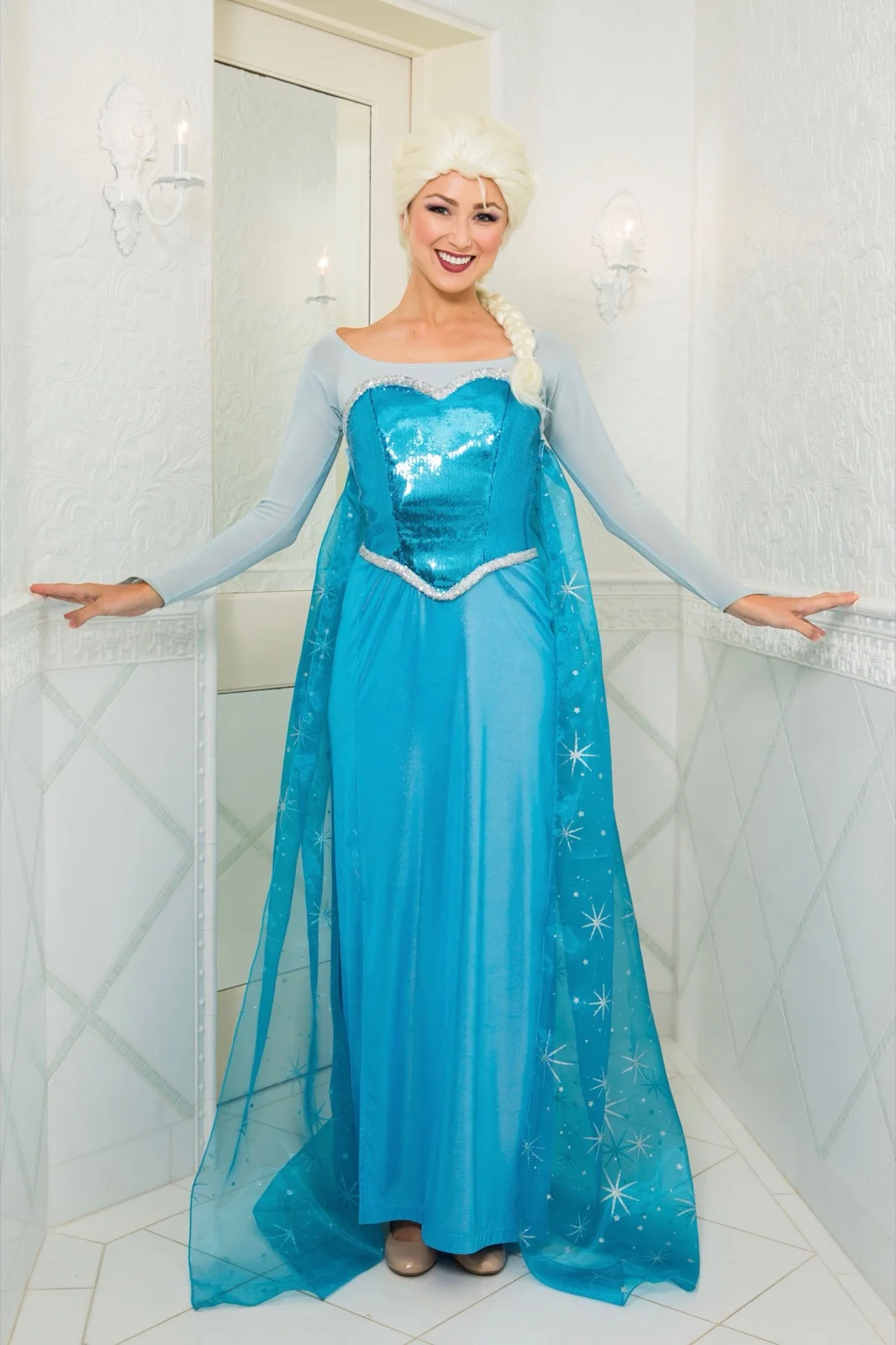 Snow Queen party character in San Jose