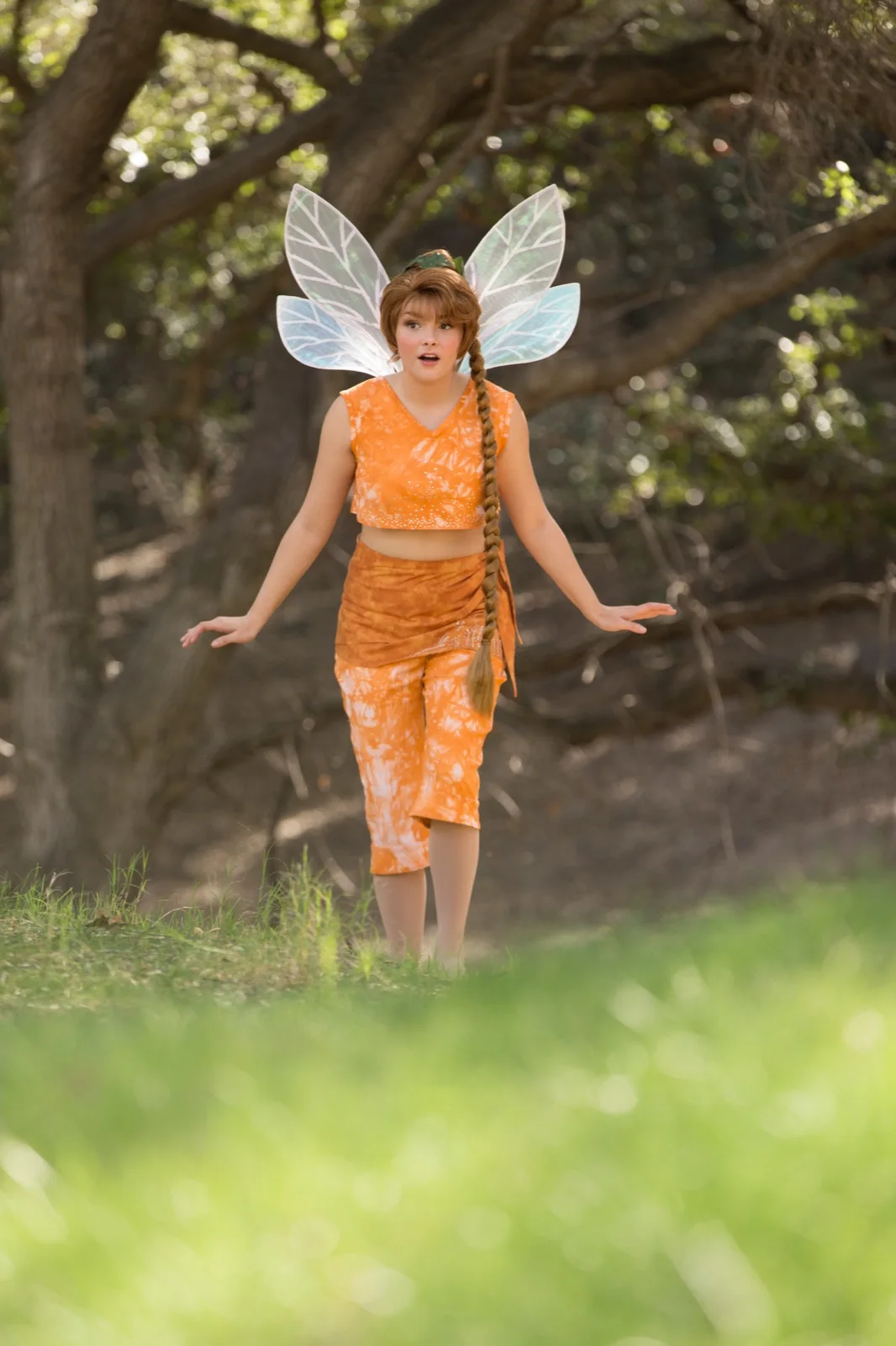 Orange Fairy party character in San Jose