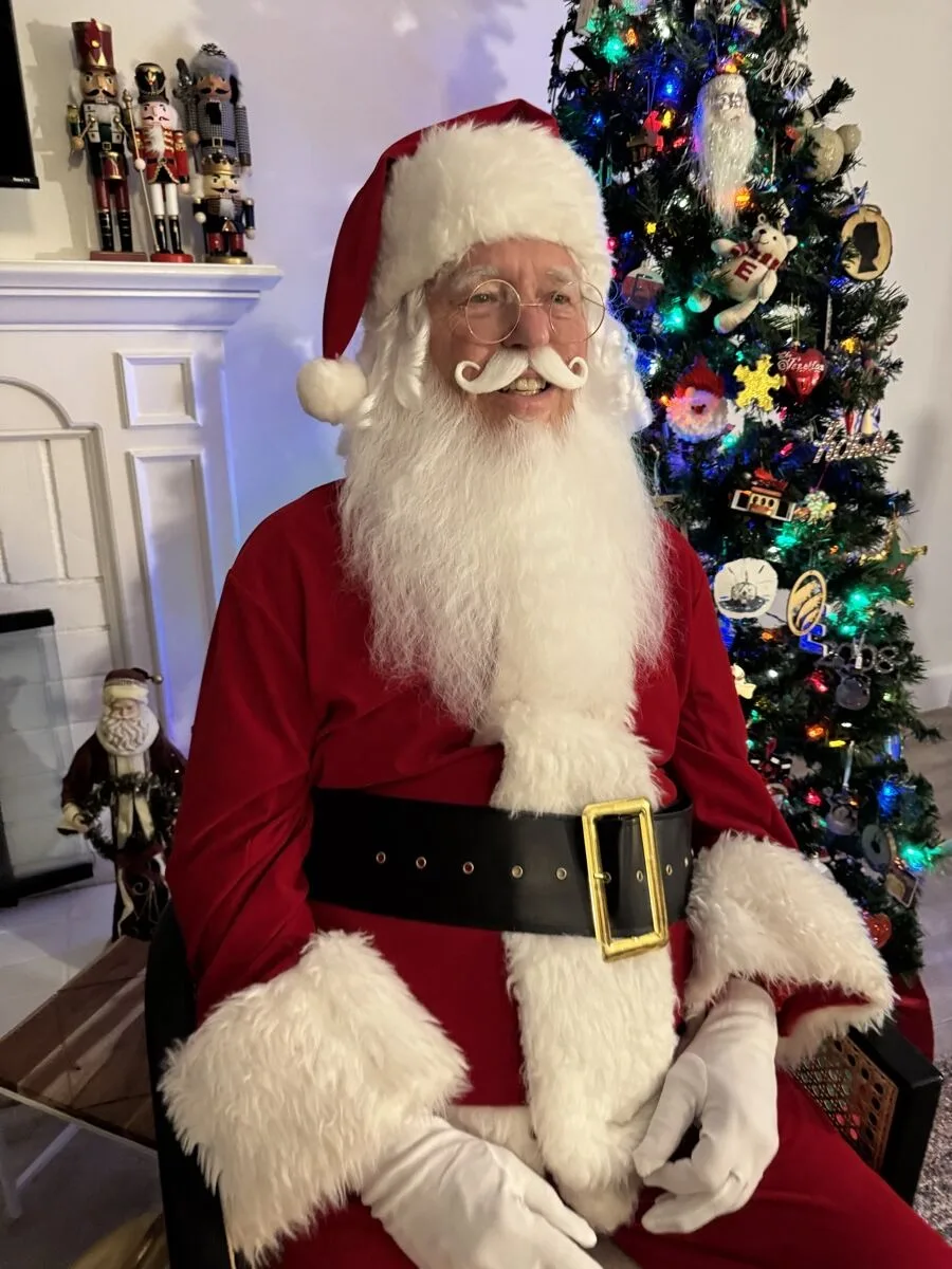 Santa party character in San Jose